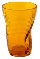 Set 6 Bicchieri Accartocciati 34 cl Ø8 cm in Vetro Pressato Kaleidos Arancioni-2