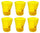 Set mit 6 zerknitterten Gläsern 22 cl Ø8 cm aus gelbem Kaleidos-Pressglas