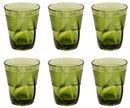 Set 6 Bicchieri Accartocciati 36 cl Ø9 cm in Vetro Pressato Kaleidos Verdi-1