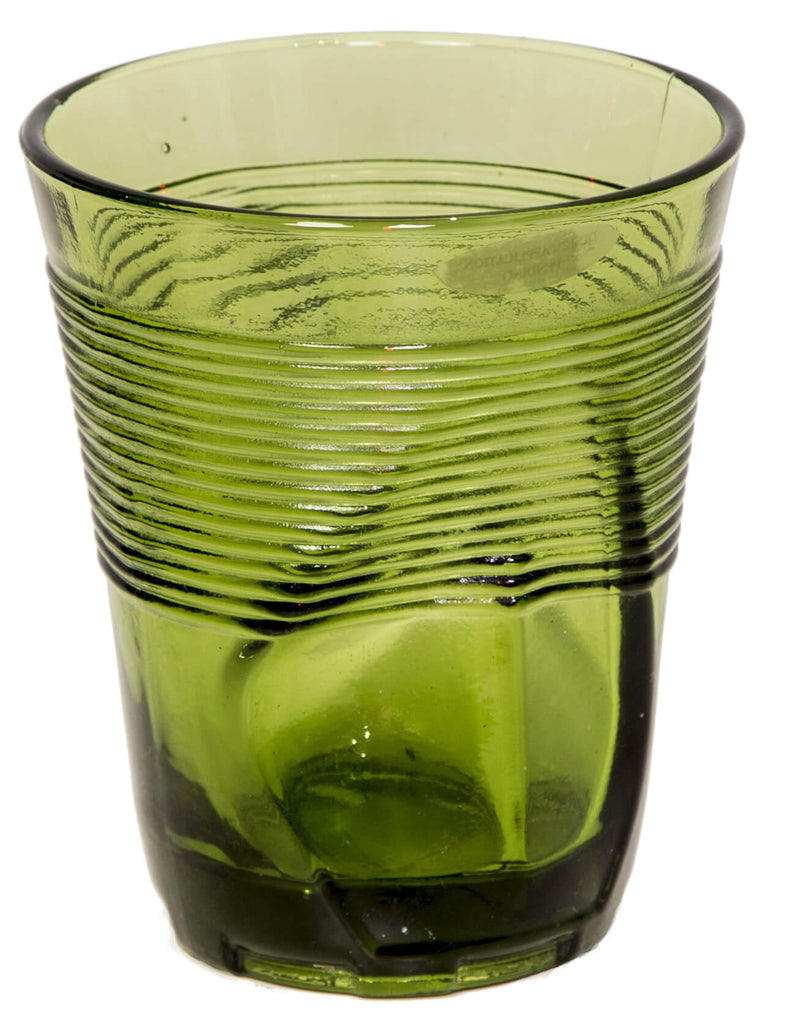 Set 6 Bicchieri Accartocciati 36 cl Ø9 cm in Vetro Pressato Kaleidos Verdi-2
