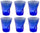 Set 6 Crumpled Glasses 36 cl Ø9 cm aus Kaleidos Blue Pressed Glass