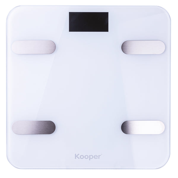 Digitale Waage Max 180 Kg aus Glas mit Bluetooth App Kooper White sconto
