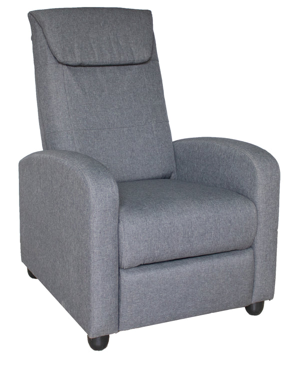 acquista Manuell verstellbarer Relax-Sessel 75 x 65 x 101 cm aus grauem Stoff