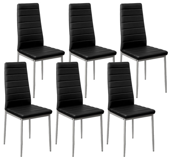 Set mit 6 Stühlen 42 x 40 x 82 cm aus schwarzem Kunstleder online