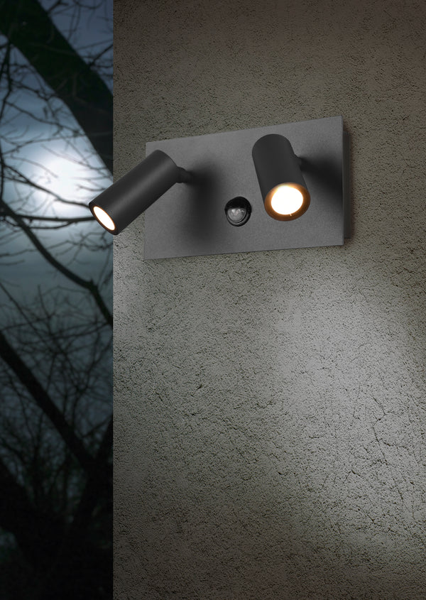 Anthrazitfarbene LED-Außenwandleuchte aus Aluminium prezzo