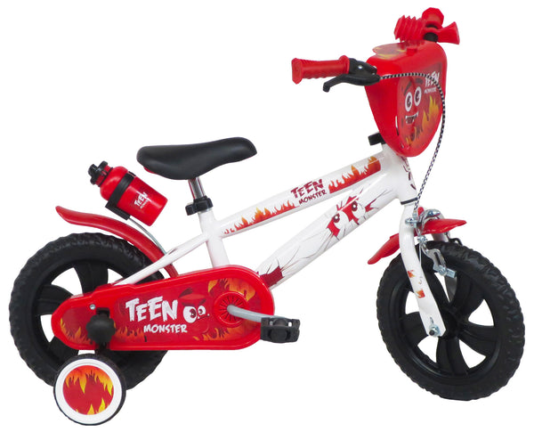 prezzo Bicicletta per Bambino 12” 1 Freno Gomme in EVA Teen Monster Bianca/Rossa
