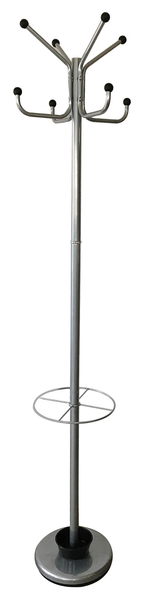 Garderobenständer 35 x 35 x 180 cm aus Stahl mit grauem Schirmständer acquista