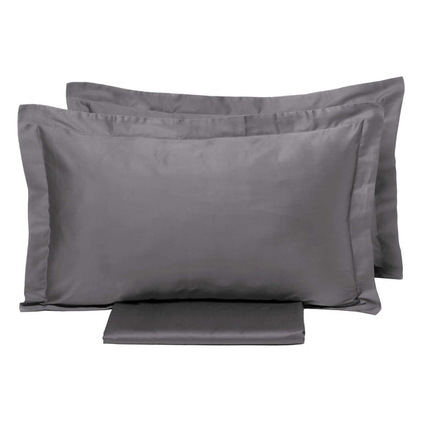 Bettbezug für Doppelbett mit Tasche und Kissenbezügen, einfarbig Garrini Clarice Grey acquista