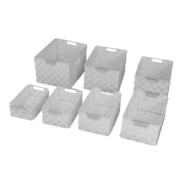 Set aus 7 Schubladen aus Polyester mit weißen Metallgriffen prezzo