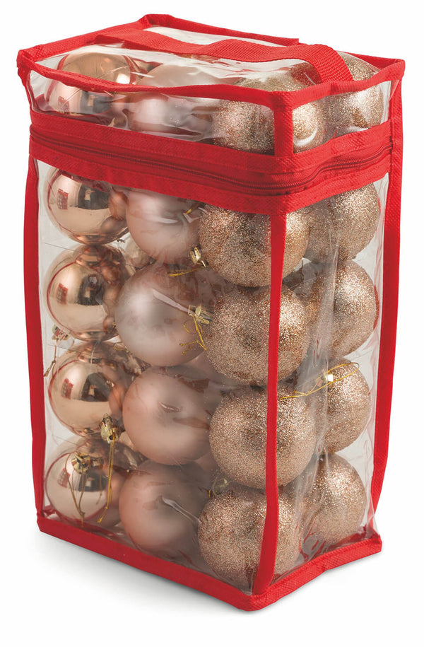 sconto Set mit 30 kupferfarbenen Soriani-Dekorationskugeln Ø6 cm für den Weihnachtsbaum