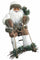 Leuchtende Weihnachtsmann-Marionette mit Schlitten 6 Leds aus Stoff H60 cm Weiß Soriani