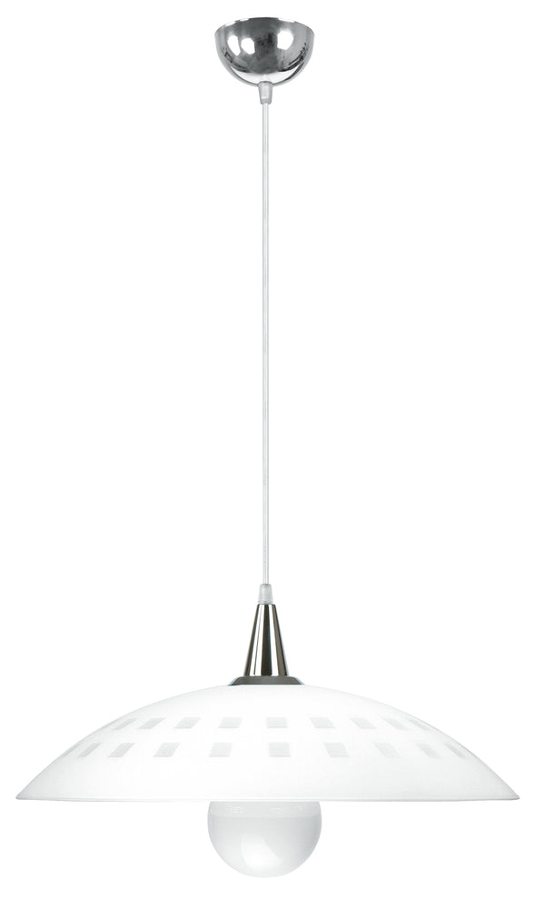 Kronleuchter Pendel Lampenschirm Weiß Glas Quadratische Löcher Modern E27 Umwelt 254/01400 sconto