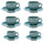 Set 6 Tazzine da Caffè con Piattino 8x5xh6,5 cm in Gres Porcellanato Otello Blu crema