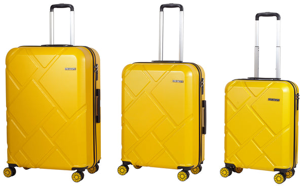 prezzo Set mit 3 starren Trolley-Koffer aus ABS 4 TSA-Räder Ravizzoni Mango Yellow