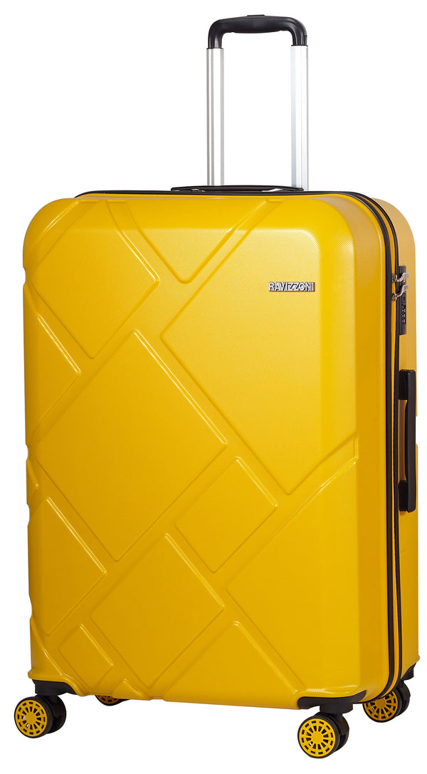 Trolley Großer starrer Koffer aus ABS 4 Rollen TSA Ravizzoni Yellow Mango prezzo