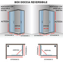 Box Doccia Angolare 2 Ante Battenti in Cristallo Opaco 4-6mm H185 Fosterberg Skagen Duo Varie Misure-4