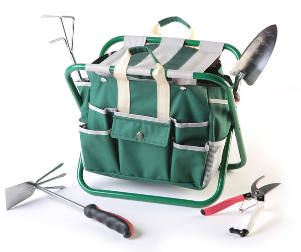 sconto Gardening Pruning Kit 4 Tools mit Green Folding Hocker Bag