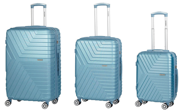 Set 3 Valigie Trolley Rigide in ABS 4 Ruote TSA Ravizzoni Picasso Blu acquista