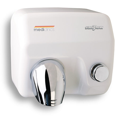 prezzo Heißluft-Händetrockner mit Knopf aus weißem Stahl Mediclinics Saniflow E05 