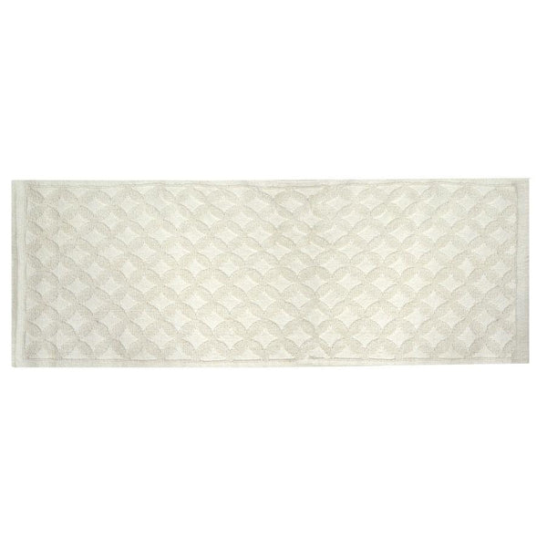 online Tappeto Bagno Design Rombi 50x150 cm in Cotone Bianco