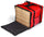 Thermotasche für Pizza zum Mitnehmen 8/10 Safemi Express 10 Kartons Rot und Schwarz