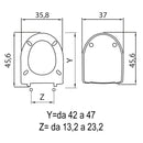 Copriwater per Modello Fast Pozzi Ginori 37x45,6x5 Saniplast Speed Bianco-2