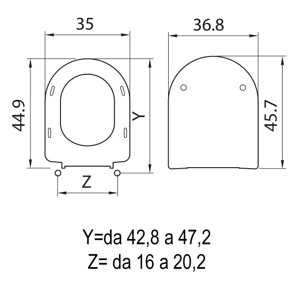 Copriwater per Modello Sintesi Cesame Saniplast Luna Bianco-3