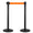 2 Gardinenstangen 3 Meter aus mattschwarzem Metall Ø36x101 cm orangefarbenes Band