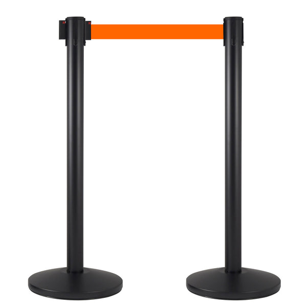 2 Gardinenstangen 3 Meter aus mattschwarzem Metall Ø36x101 cm orangefarbenes Band online