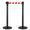 2 Gardinenstangen 3 Meter aus mattschwarzem Metall Ø36x101 cm Weiß/Rotes Band