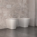 Coppia di Sanitari WC e Bidet a Terra Filo Muro in Ceramica Bonussi Poseidon-1