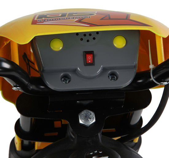 Moto Cross Elettrica per Bambini 6V con Rotelle Giallo -8
