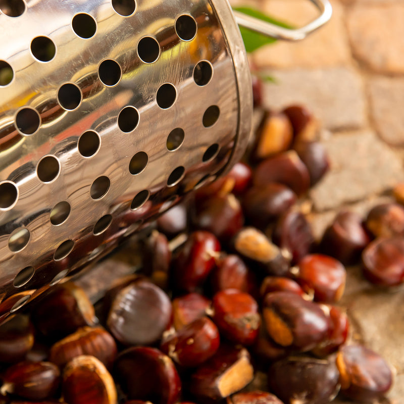 Tostacastagne Caldarroste a Batteria 42x20x21cm in Acciaio Inox-3