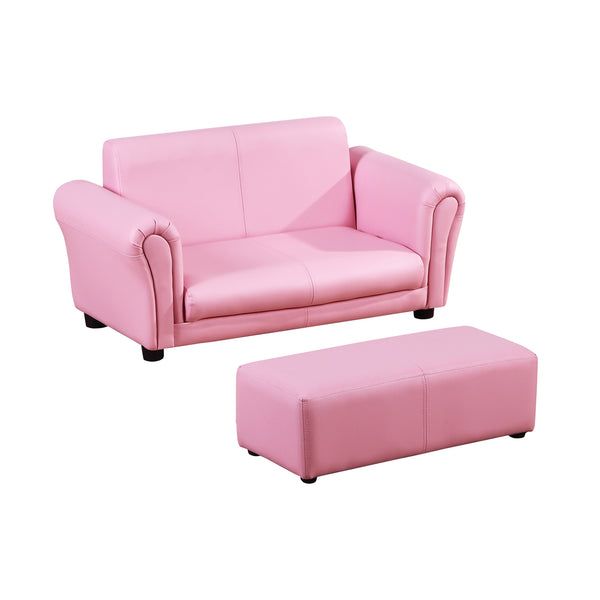 sconto Mini-Sofa für Kinder 83 x 42 x 41 cm mit rosa Fußstütze