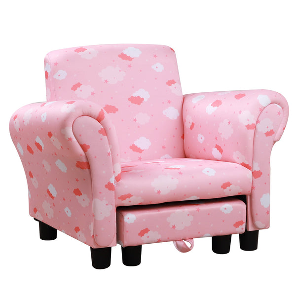 Gepolsterter Sessel für Kinder 57 x 42 x 45 cm mit rosa Fußstütze acquista