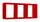 Mensola Rettangolare 3 Scomparti da Parete 70x30x15.5 cm in Fibra di Legno Tristano Rosso
