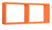 Mensola Rettangolare 2 Scomparti da Parete 70x30x15,5 cm in Fibra di Legno Morgana Arancio