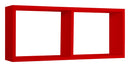 Mensola Rettangolare 2 Scomparti da Parete 70x30x15,5 cm in Fibra di Legno Morgana Rosso-1