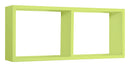 Mensola Rettangolare 2 Scomparti da Parete 70x30x15,5 cm in Fibra di Legno Morgana Verde-1