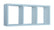Mensola Rettangolare 3 Scomparti da Parete 70x30x15.5 cm in Fibra di Legno Tristano Blu Baltico