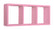 Mensola Rettangolare 3 Scomparti da Parete 70x30x15.5 cm in Fibra di Legno Tristano Rosa Blush