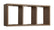 Mensola Rettangolare 3 Scomparti da Parete 70x30x15.5 cm in Fibra di Legno Tristano Rovere Tabacco