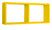 Mensola Rettangolare 2 Scomparti da Parete 70x30x15,5 cm in Fibra di Legno Morgana Giallo Canarino