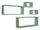 Set 3 Mensole Cubo da Parete Quadrato e Rettangolare in Fibra di Legno Merlino Verde Acqua Marina