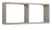 Mensola Rettangolare 2 Scomparti da Parete 70x30x15,5 cm in Fibra di Legno Morgana Rovere Grigio New