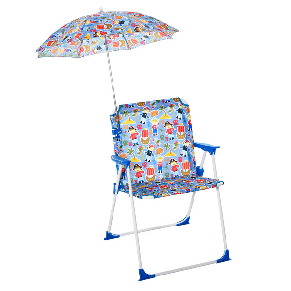 prezzo Klappbarer Strandstuhl für Kinder mit Sonnenschirm aus Metall und buntem Stoff