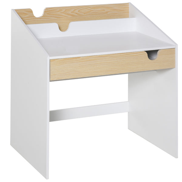 Schreibtisch mit Bücherregal für Kinder 70x50x75 cm aus weißem Holz sconto