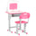 Schulbank mit Stuhl für Kinder mit LED-Lampe und rosa Rednerpult