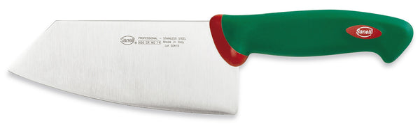 sconto Smile Messer zum Würfeln und Hacken Klinge 16 cm Sanelli Premana Grün/Rot Rutschfester Griff