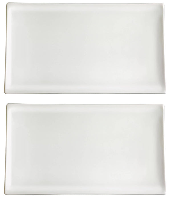 Set mit 2 rechteckigen Tabletts 34x16x2,4 cm aus allluminischem Porzellan Kaleidos Aluxina Bianchi sconto